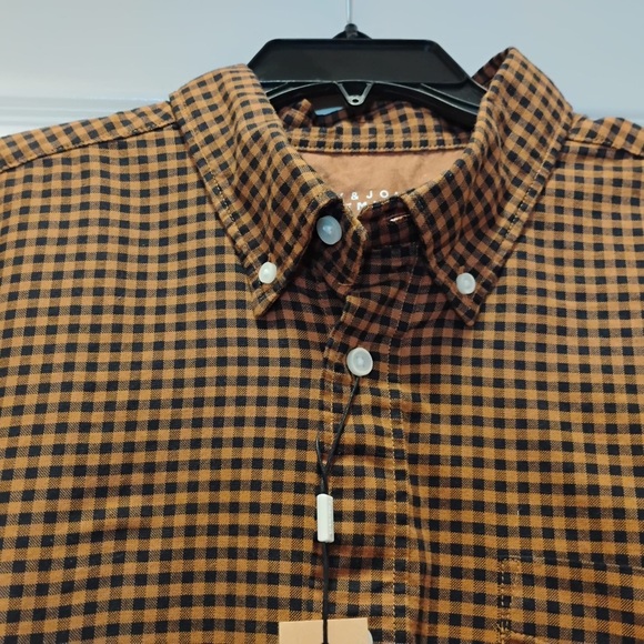 NWT Jack & Jones Premium Oxford Button Down Shirt Brown Black Checkered Size XXL - Picture 3 of 11